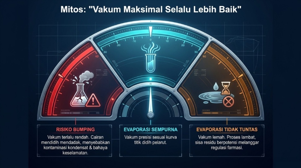 rotary evaporator - tekanan harus tepat