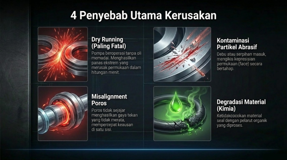 penyebab kerusakan umum mechanical seal